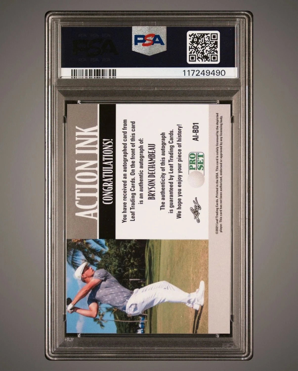 Tour Quality Golf's Shop 2021 Leaf Pro Set Bryson DeChambeau Action Ink Auto /75 AI-BD1 PSA Autograph