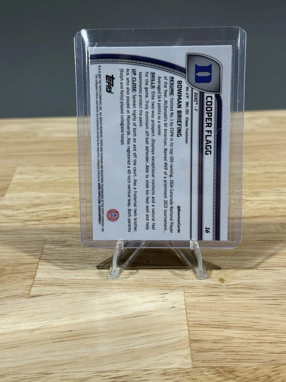 Tour Quality Golf's Shop 2024-25 Bowman U Chrome COOPER FLAGG #16 1st RC Rookie Duke Blue Devils Base