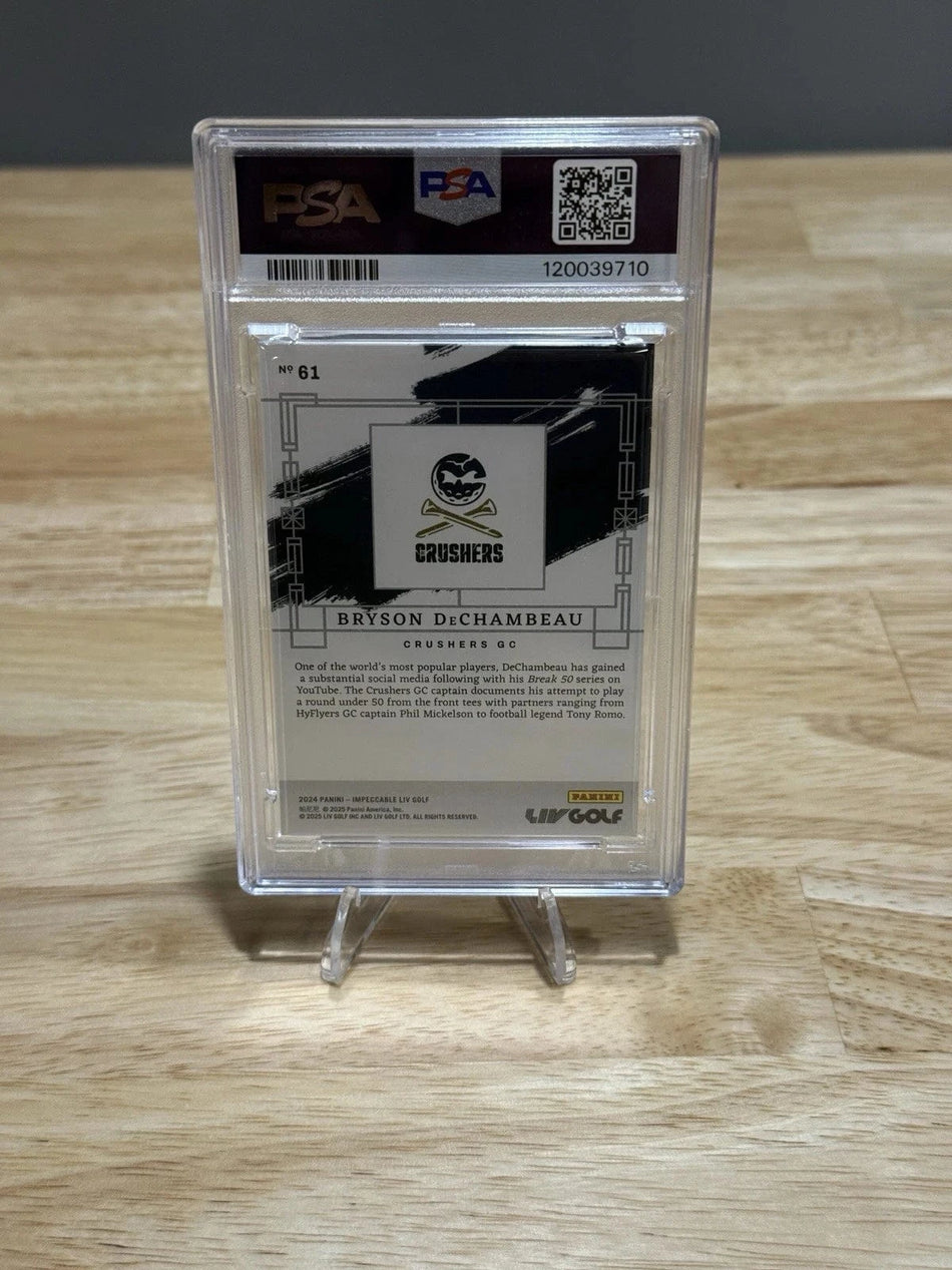 Tour Quality Golf's Shop 2024-25 Panini Impeccable Liv Golf Bryson Dechambeau /20 PSA 9