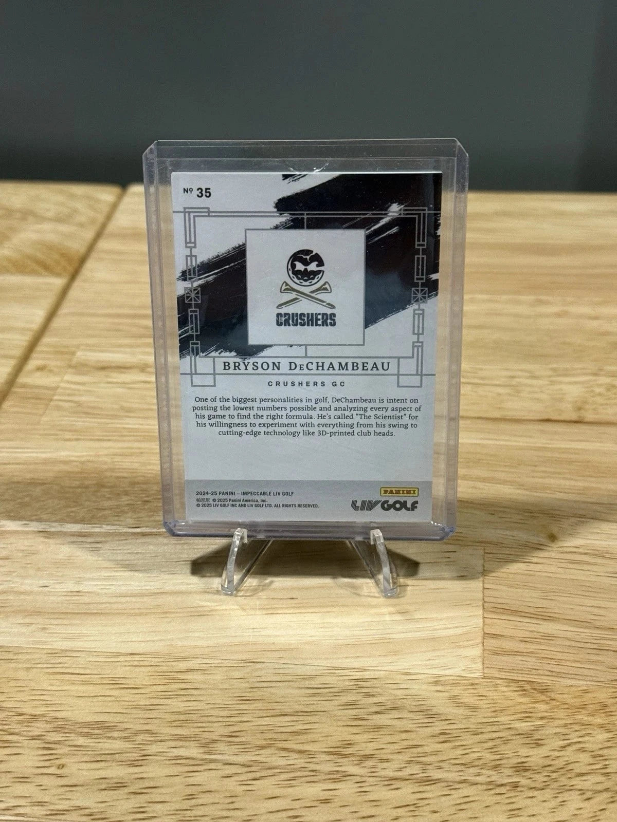 Tour Quality Golf's Shop 2024-25 Panini Impeccable LIV Golf Bryson DeChambeau Gold #/10 Crushers #35