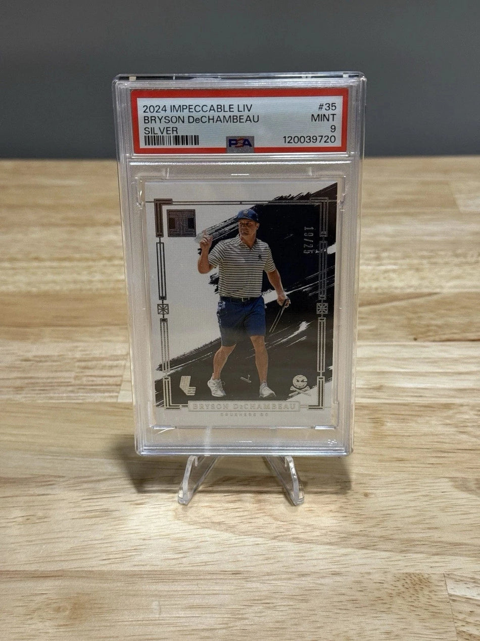 Tour Quality Golf's Shop 2024-25 Panini Impeccable LIV Golf Bryson DeChambeau Silver /25 PSA 9 Card