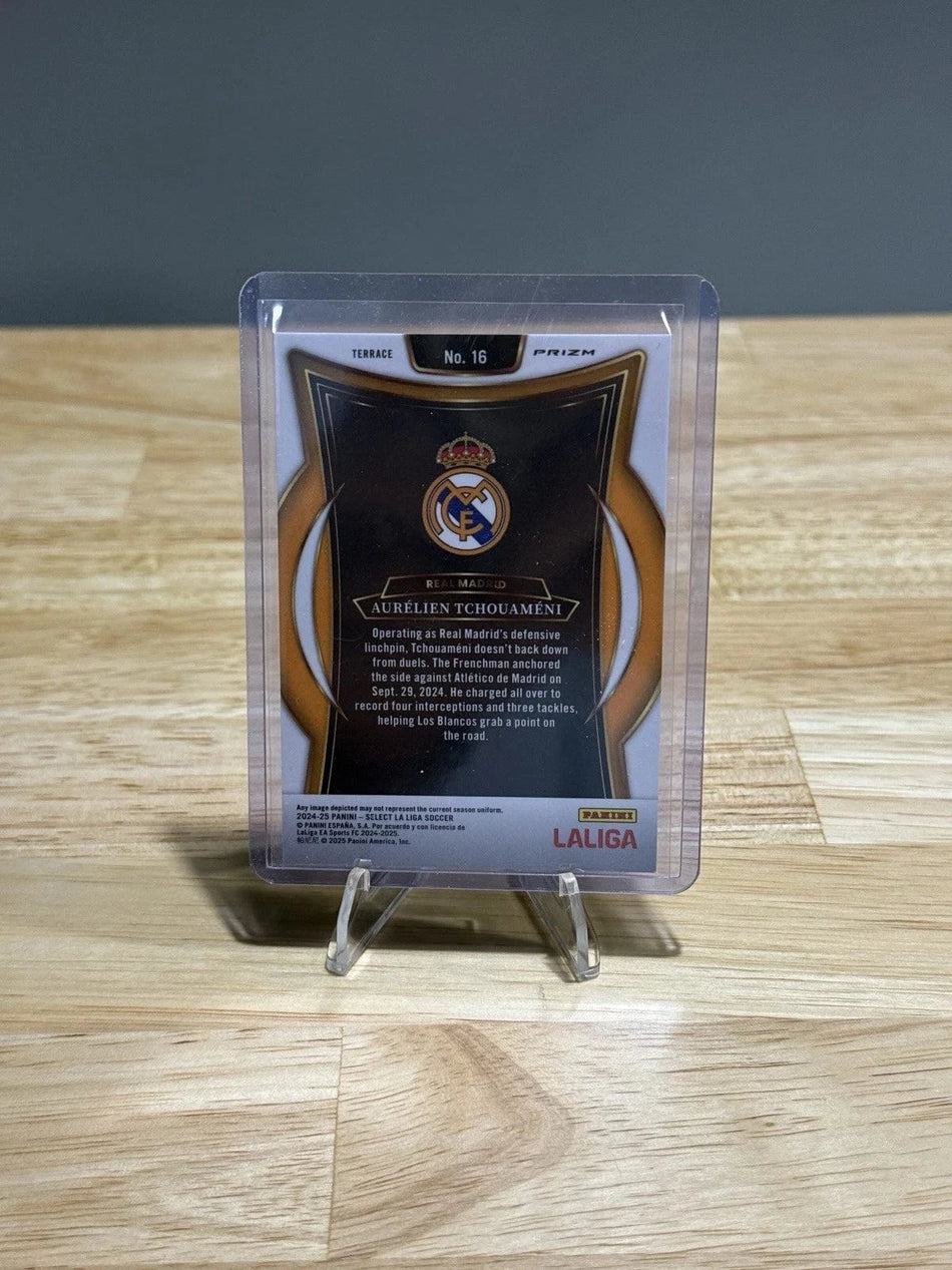 Tour Quality Golf's Shop 2024-25 Panini Select La Liga Terrace Aurelien Tchouameni 16 Zebra Prizm Card
