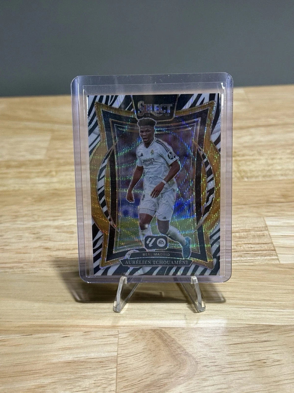 Tour Quality Golf's Shop 2024-25 Panini Select La Liga Terrace Aurelien Tchouameni 16 Zebra Prizm Card