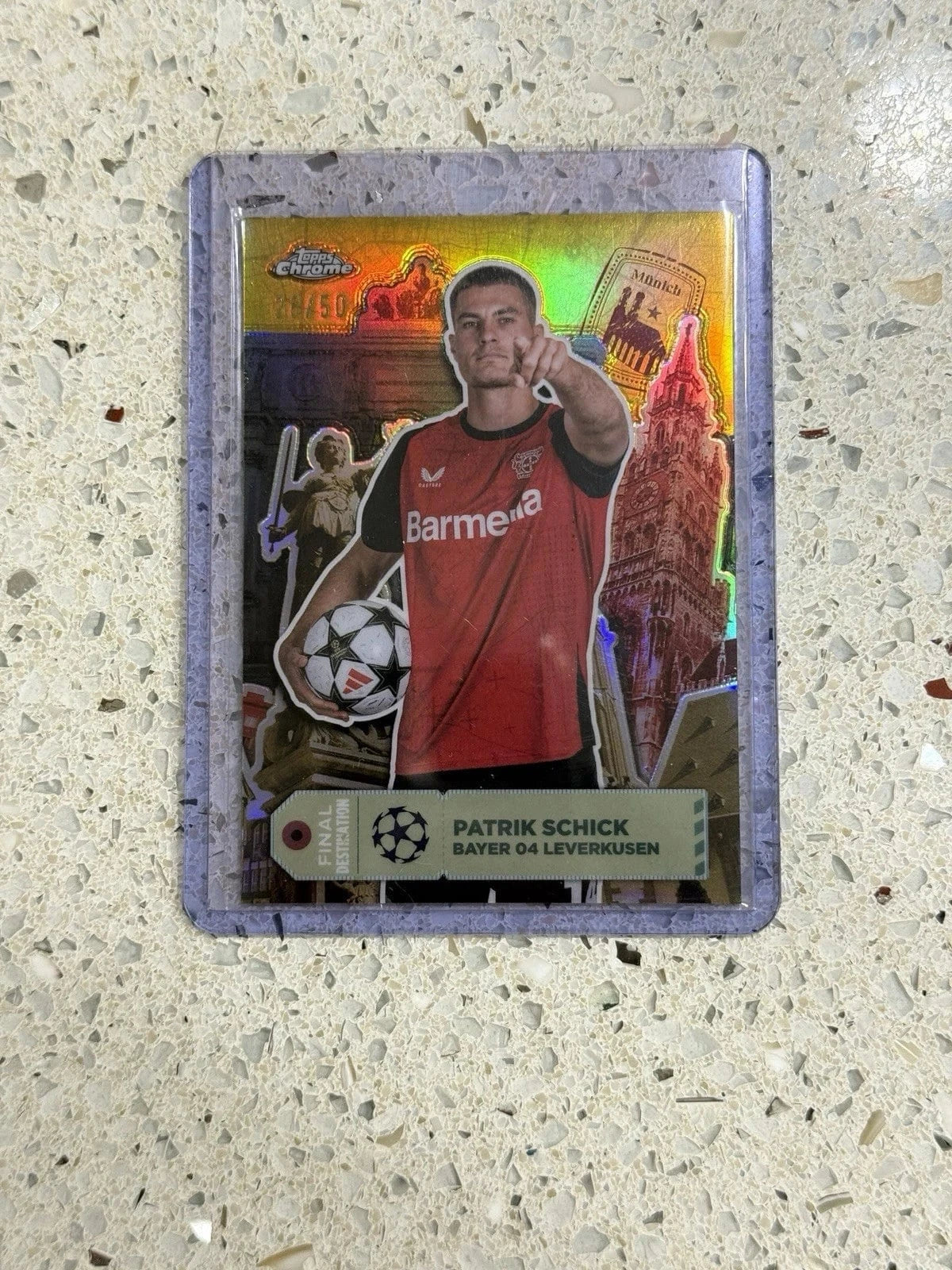 Tour Quality Golf's Shop 2024-25 Topps Chrome UEFA Club Gold Final Destination FD-18 Patrik Schick 28/50