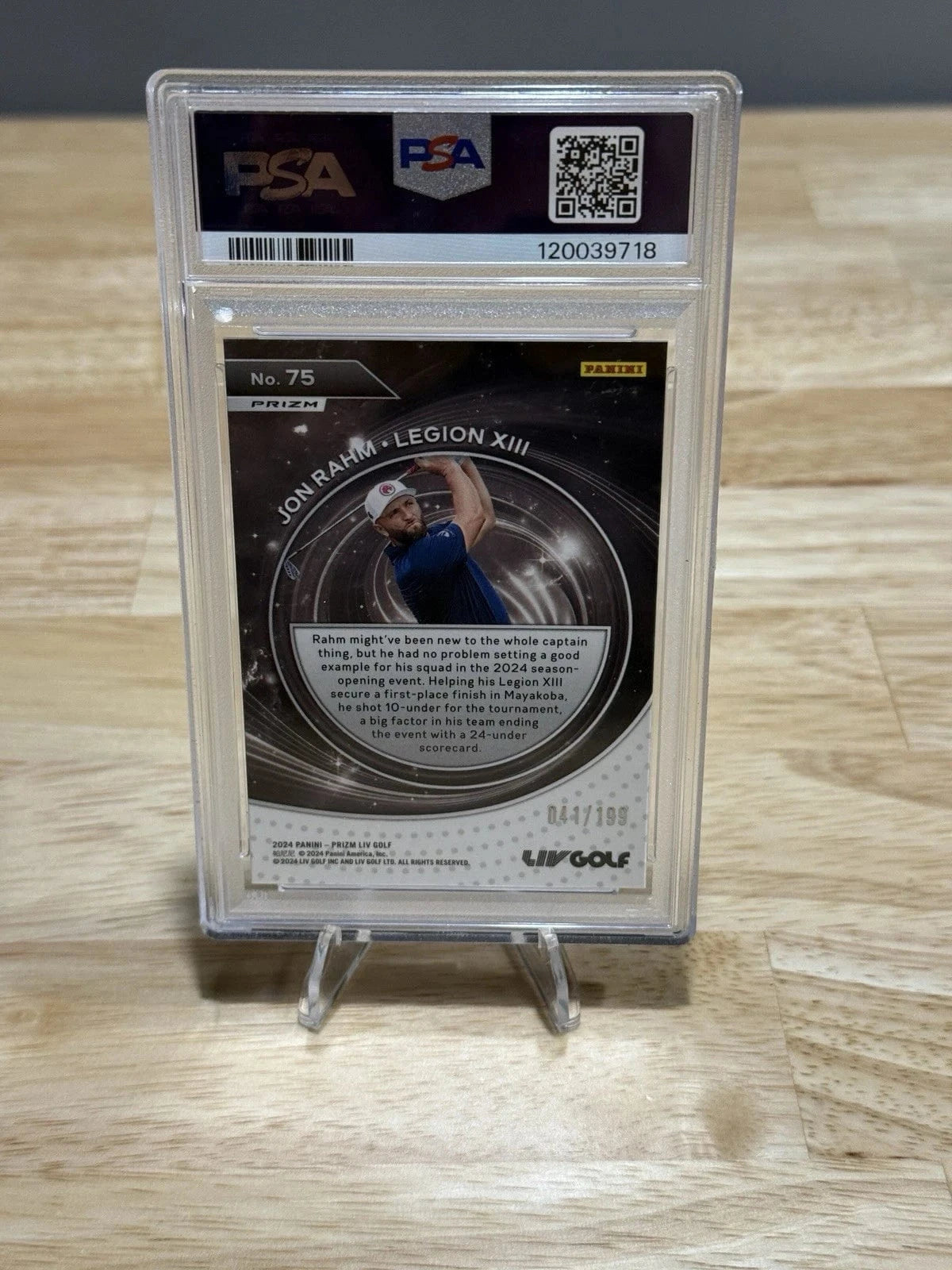 Tour Quality Golf's Shop 2024 Jon Rahm Panini Prizm LIV Golf Rookie Captains Teal /199 Prizms PSA 10 Card