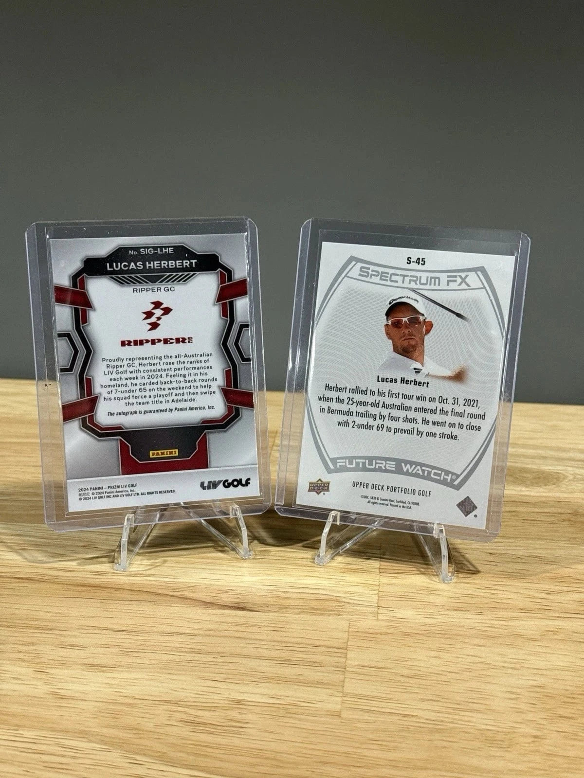 Tour Quality Golf's Shop 2024 Lucas Herbert Upper Deck Portfolio LIV Panini Auto Graph Auto Spectrum FX