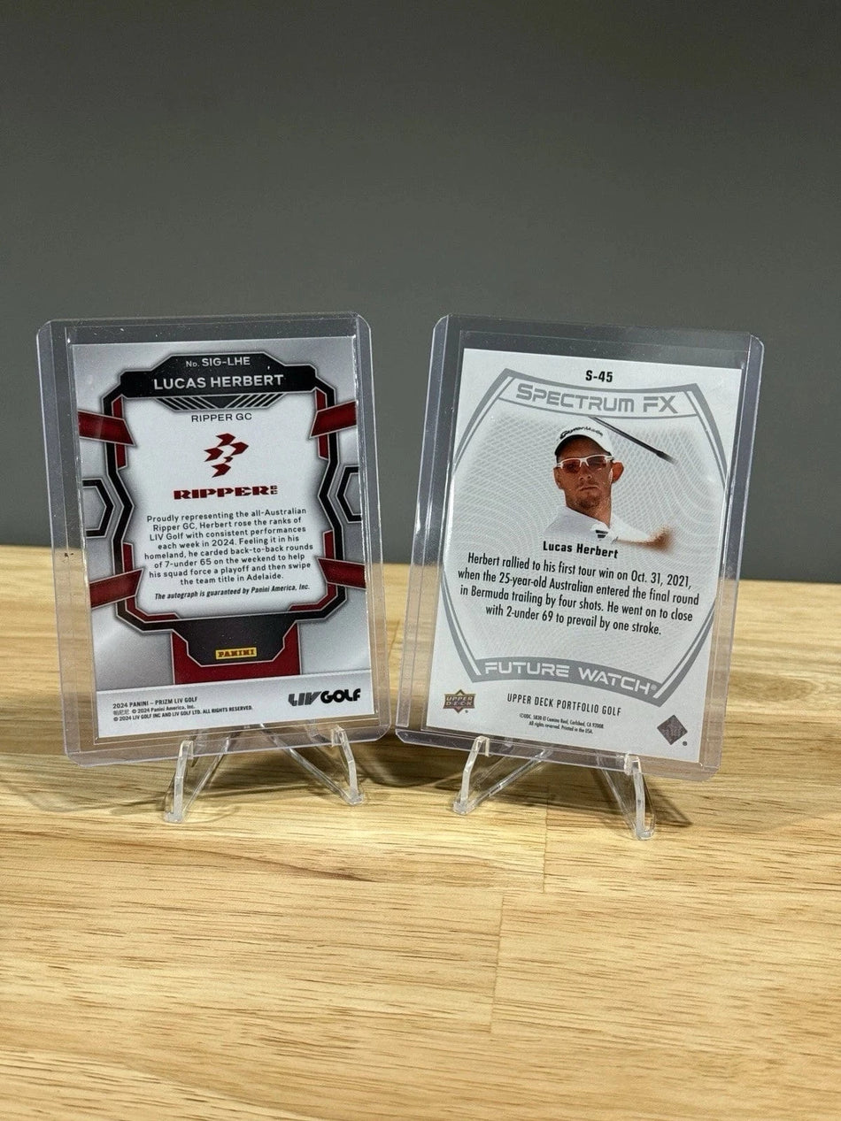 Tour Quality Golf's Shop 2024 Lucas Herbert Upper Deck Portfolio LIV Panini Auto Graph Auto Spectrum FX