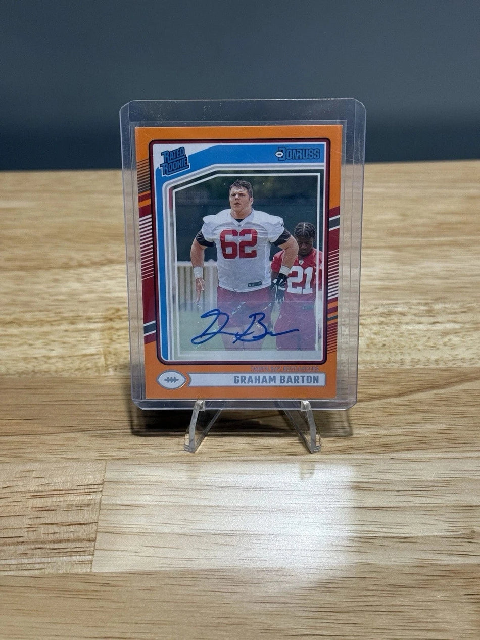 Tour Quality Golf's Shop 2024 Panini Donruss Rated Rookie Orange Autographs 380 Graham Barton Football