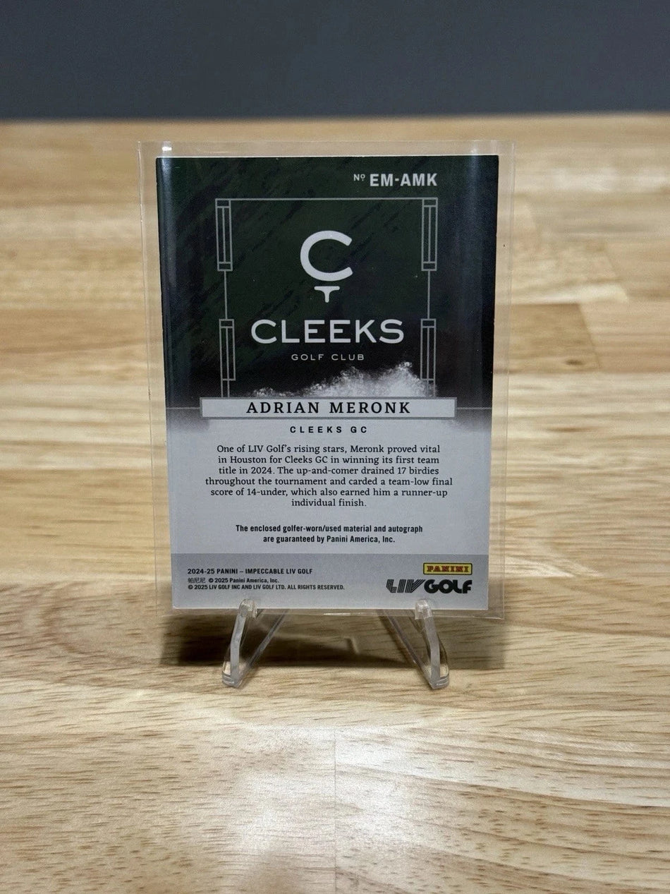 Tour Quality Golf's Shop 2024 Panini Impeccable LIV Golf Adrian Meronk Elegance Patch Auto Silver /25