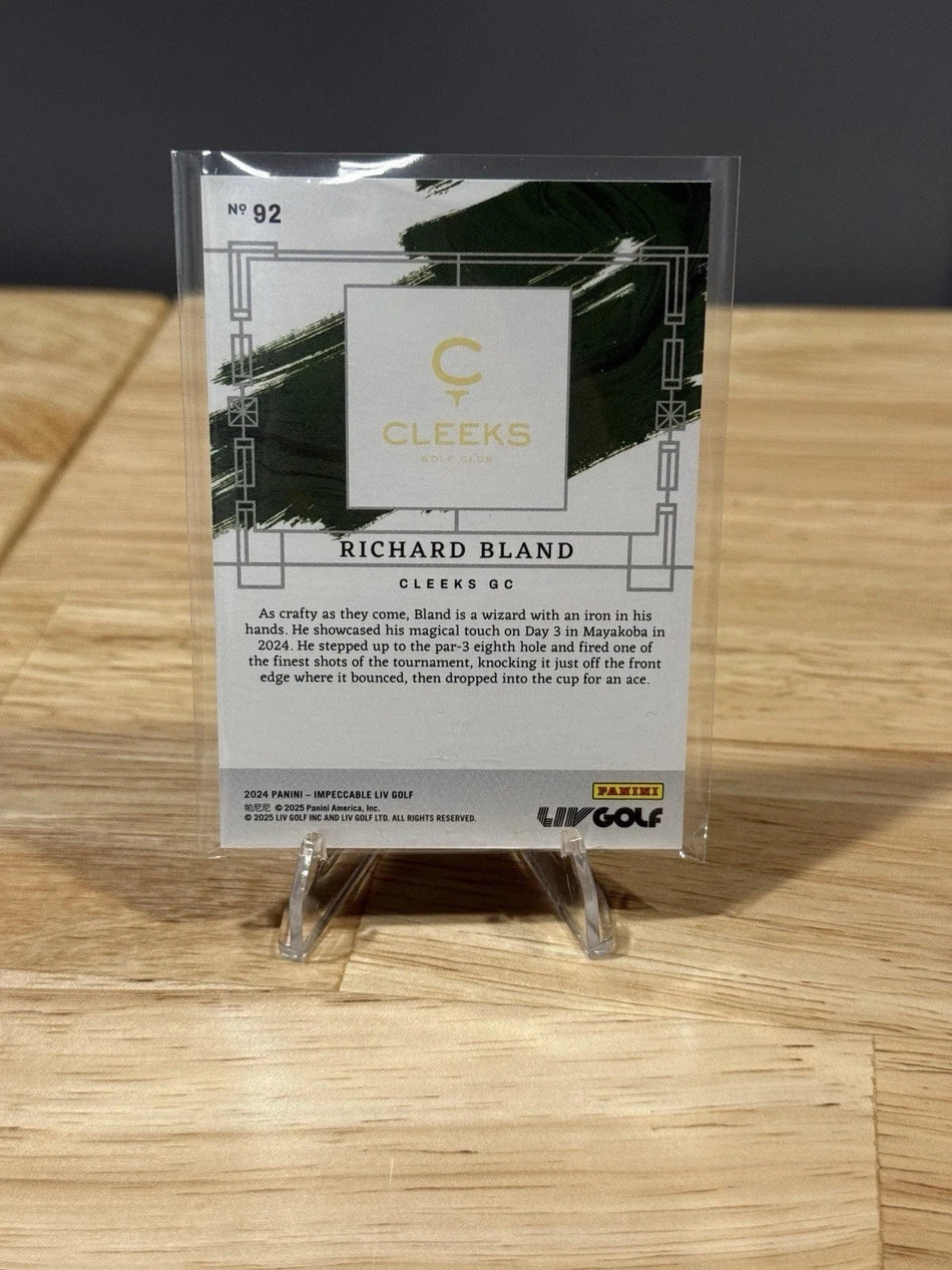 Tour Quality Golf's Shop 2024 Panini Impeccable Liv Golf Richard Bland Silver /25 Card