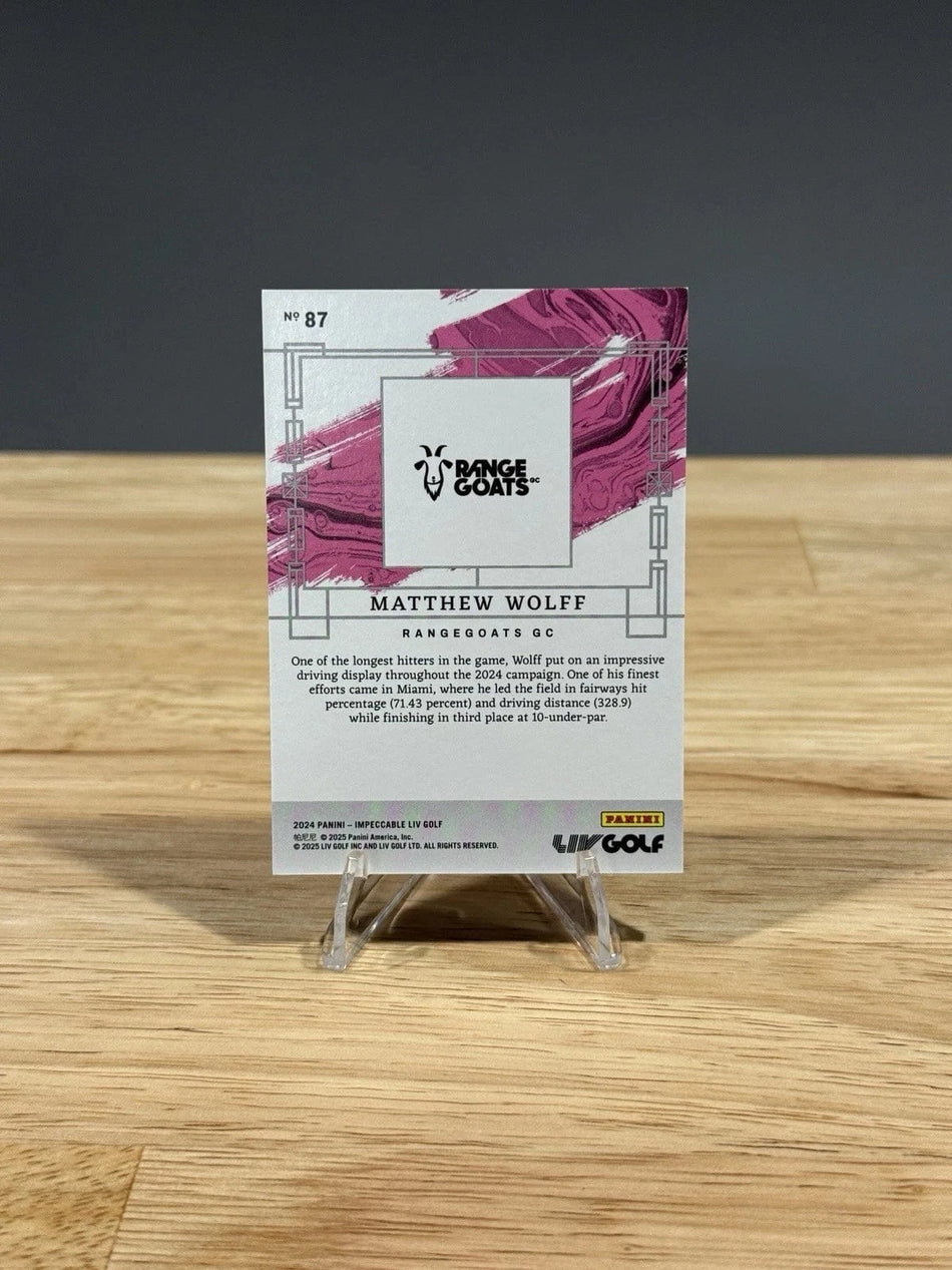 Tour Quality Golf's Shop 2024 Panini Impeccable LIV Matthew Wolff Silver /20 TQG