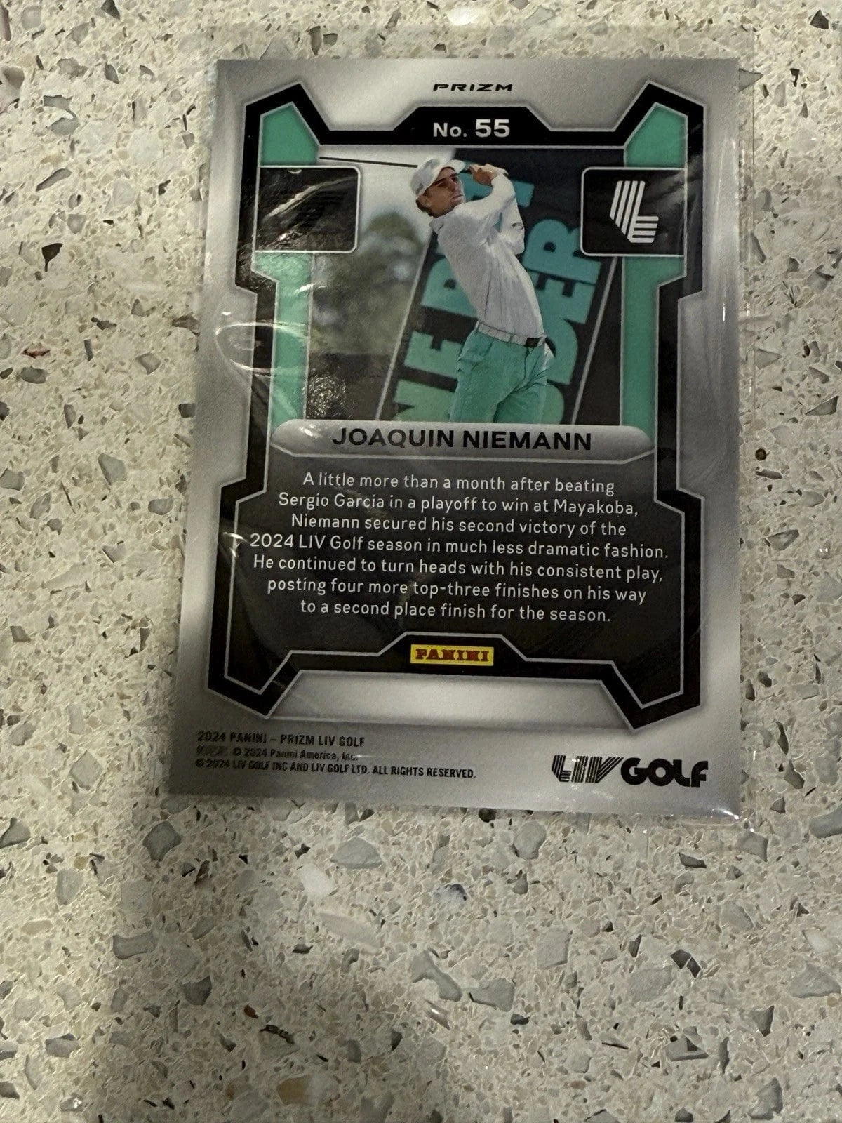 Tour Quality Golf's Shop 2024 Panini Prizm LIV Golf Joaquin Niemann Silver Prizm RC 55 Torque GC
