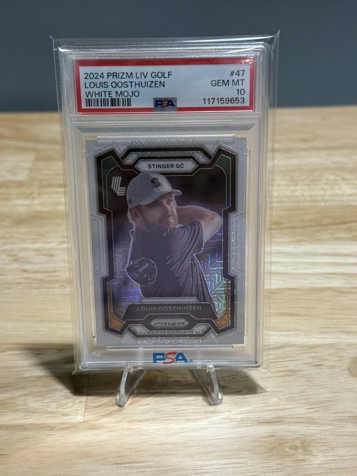Tour Quality Golf's Shop 2024 Panini Prizm LIV Golf Louis Oosthuizen White Mojo 20/36 Stinger GC 47 Card