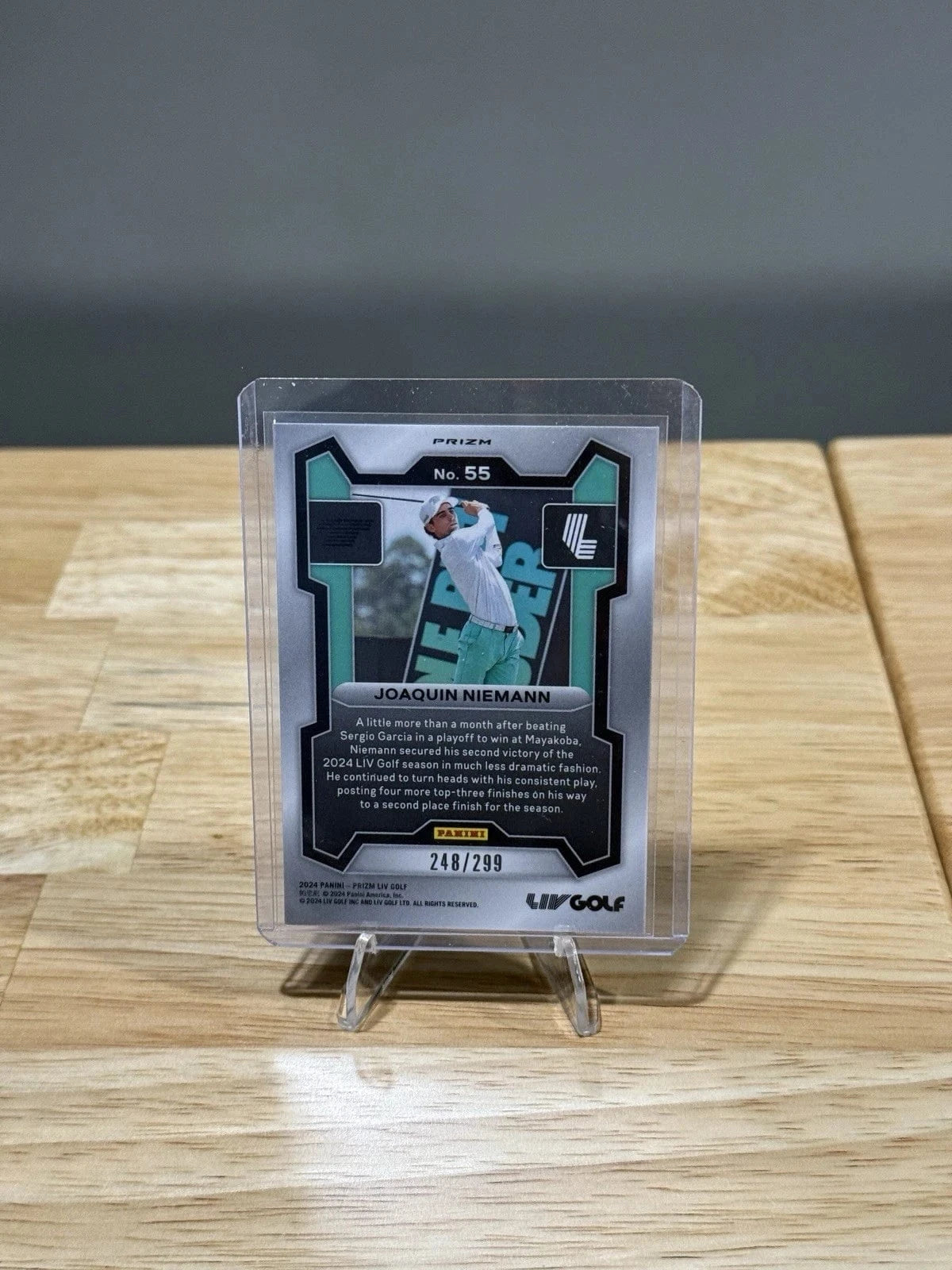 Tour Quality Golf's Shop 2024 Panini Prizm LIV Golf Pulsar Prizm /299 Joaquin Niemann #55 Rookie RC