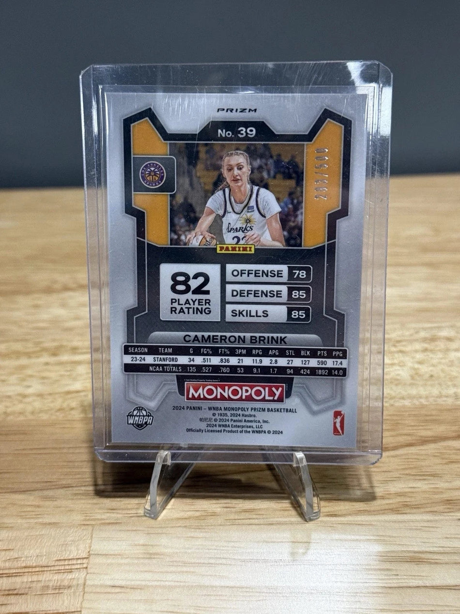Tour Quality Golf's Shop 2024 Panini WNBA Monopoly Card Cameron Brink Gold Millionaire Shimmer RC 293/500
