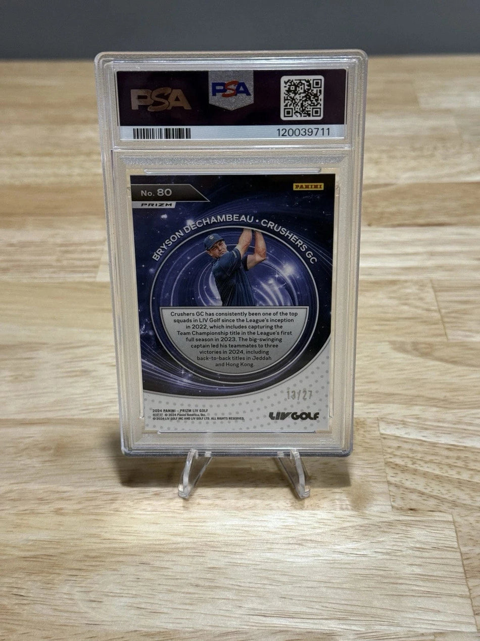 Tour Quality Golf's Shop 2024 Prizm LIV Golf 80 Bryson DeChambeau Captains Cherry Blossom /27 PSA 10