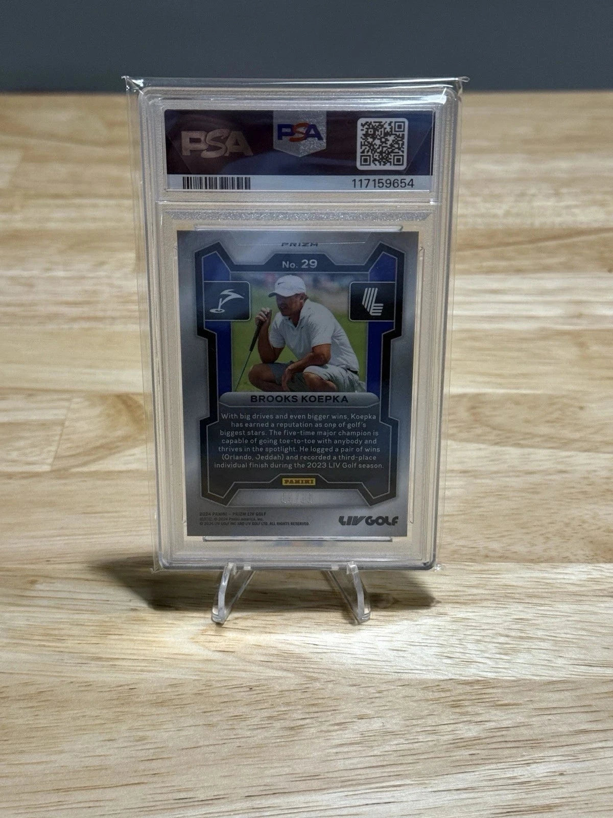 Tour Quality Golf's Shop 2024 Prizm LIV Golf Brooks Koepka RC White Mojo Rookie Card /36 PSA 9