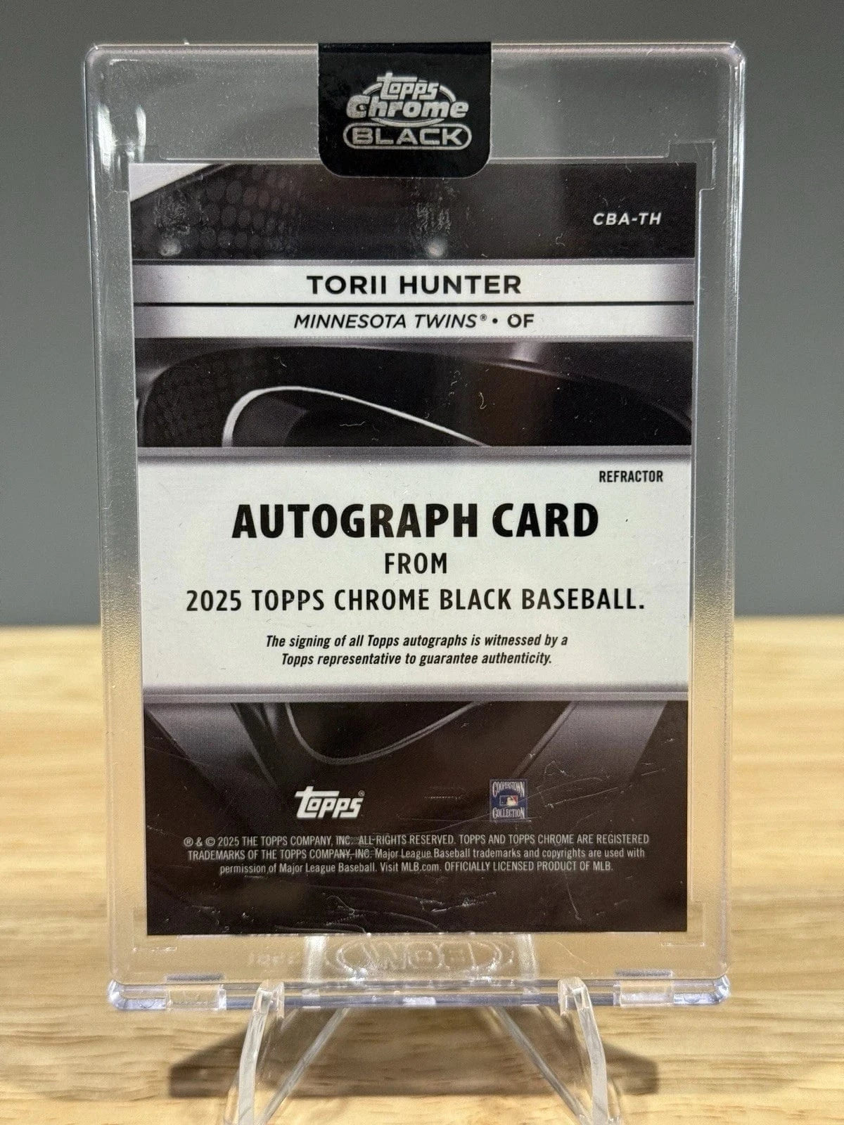 Tour Quality Golf's Shop 2025 Topps Chrome Black Torii Hunter Auto Autograph 169/199