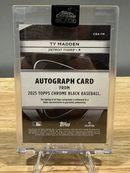 Tour Quality Golf's Shop 2025 Topps Chrome Black Ty Madden Autograph Card 35/50 RC #CBA-TM