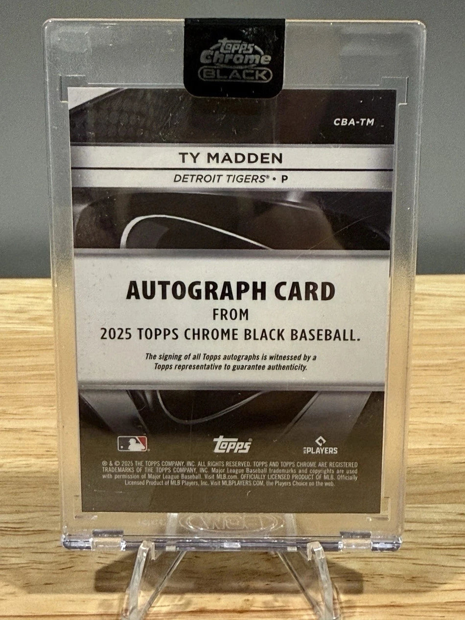 Tour Quality Golf's Shop 2025 Topps Chrome Black Ty Madden Autograph Card 35/50 RC #CBA-TM