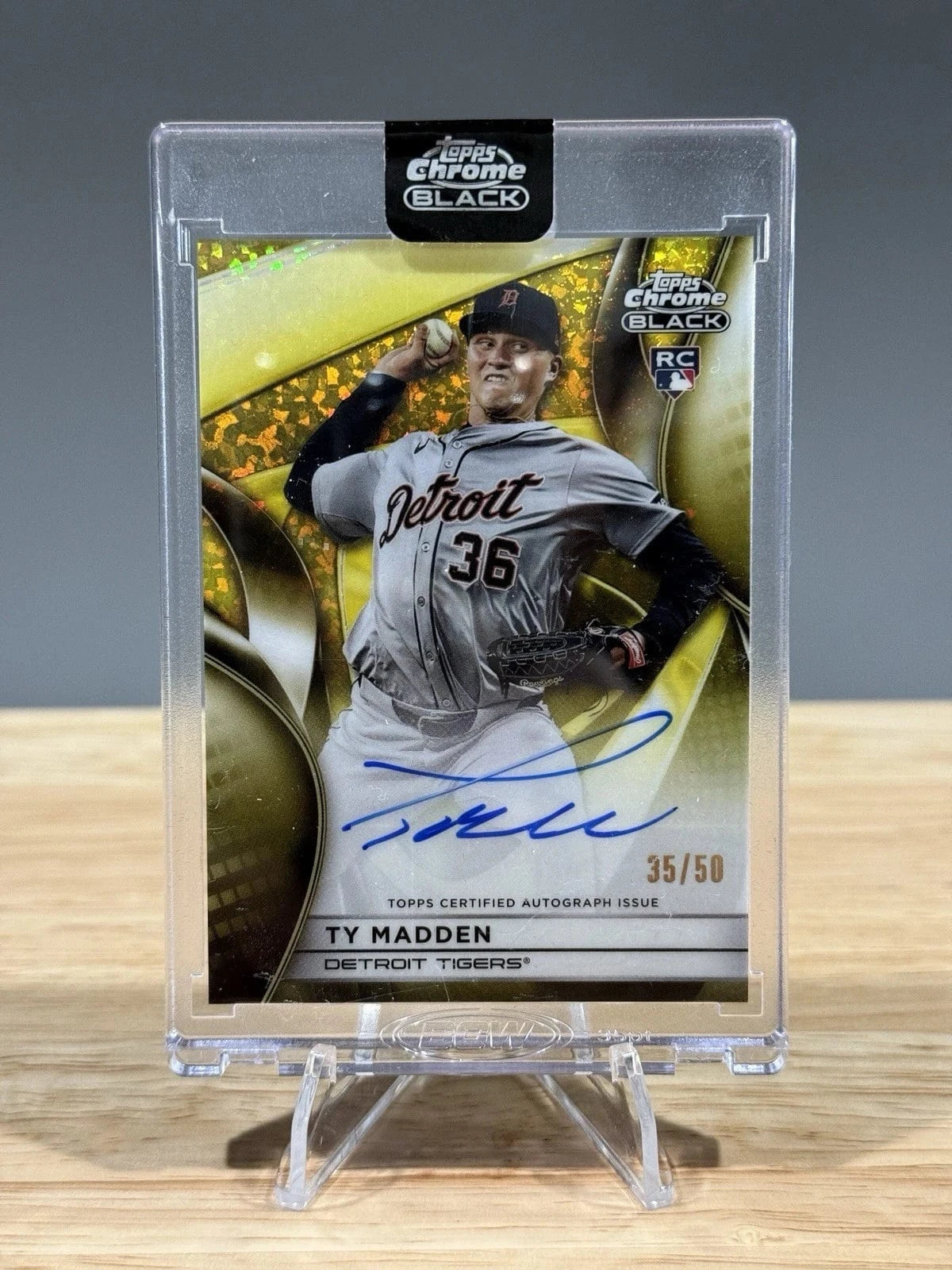 Tour Quality Golf's Shop 2025 Topps Chrome Black Ty Madden Autograph Card 35/50 RC #CBA-TM