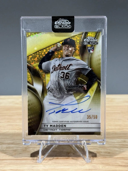 Tour Quality Golf's Shop 2025 Topps Chrome Black Ty Madden Autograph Card 35/50 RC #CBA-TM