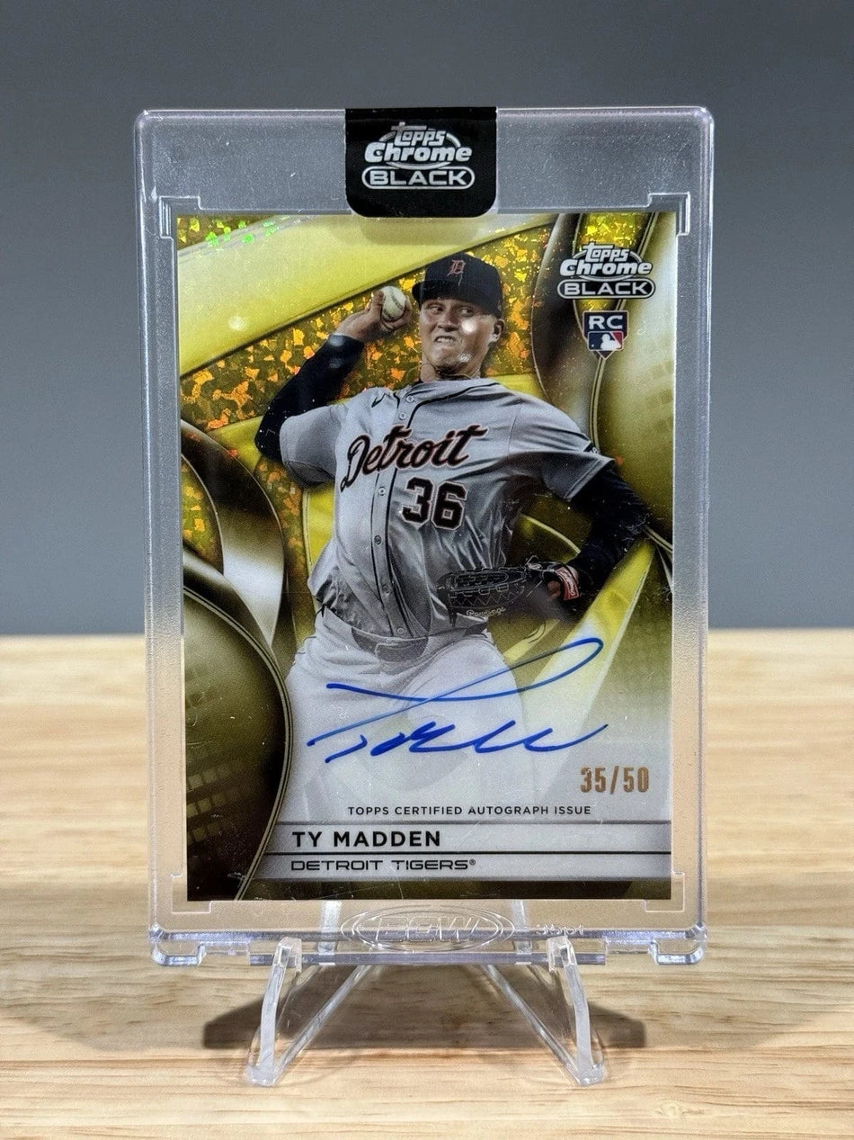 Tour Quality Golf's Shop 2025 Topps Chrome Black Ty Madden Autograph Card 35/50 RC #CBA-TM
