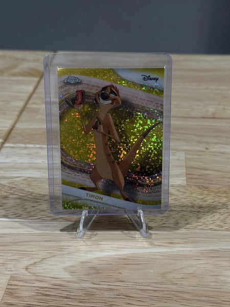 Tour Quality Golf's Shop 2025 Topps Chrome Disney 98 Timon Yellow Mini-Diamonds Refractor SP NEW Card