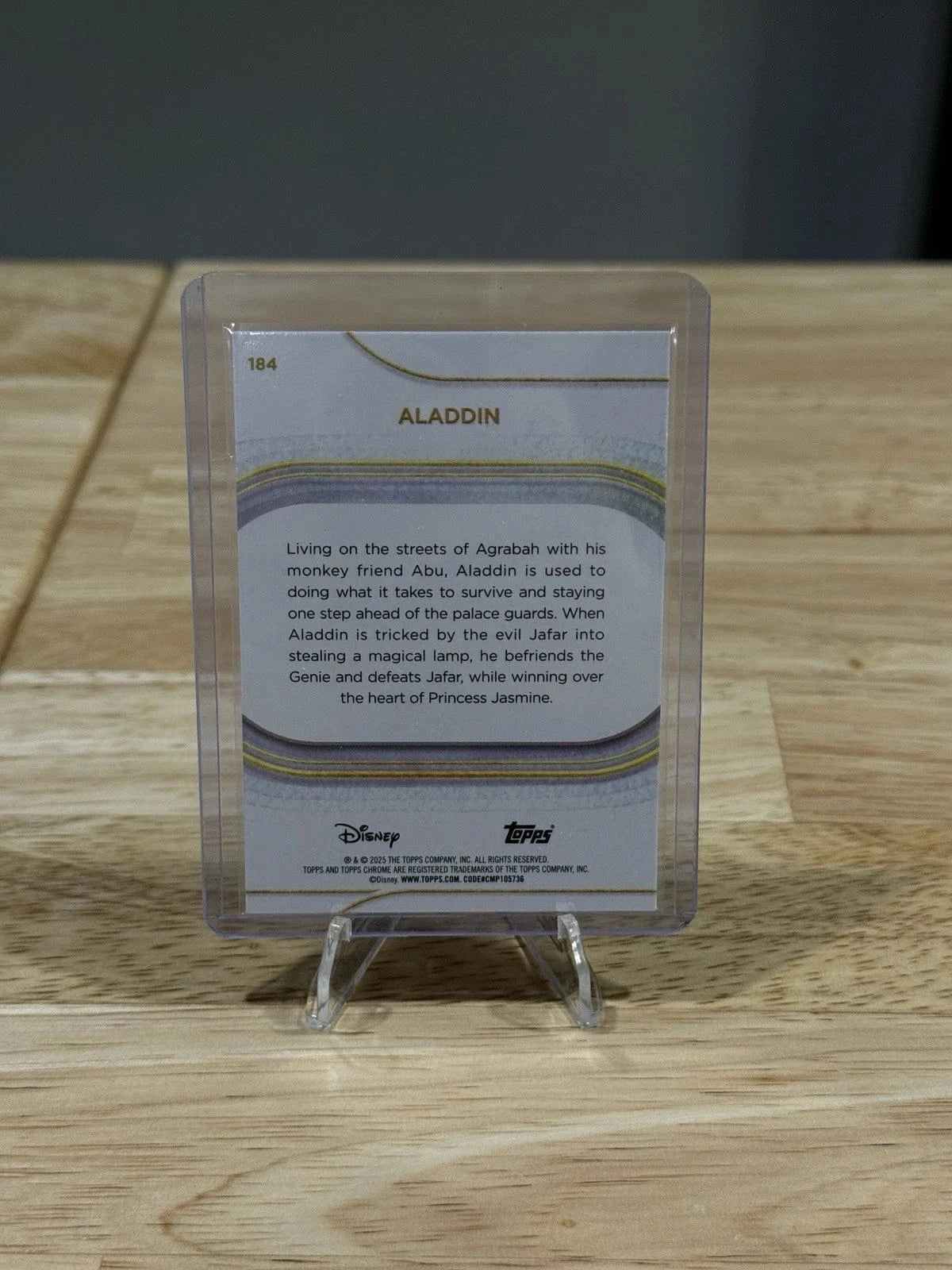 Tour Quality Golf's Shop 2025 Topps Chrome Disney Aladdin Yellow Mini Diamonds Refractor Card