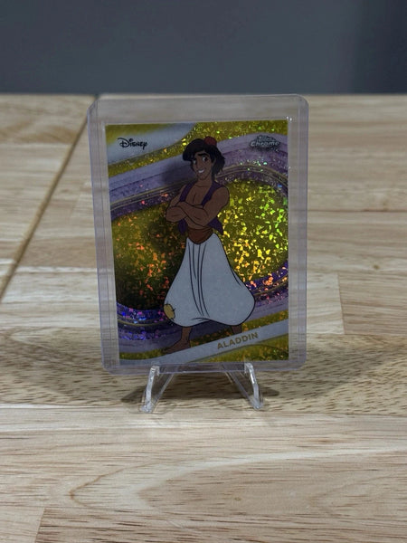 Tour Quality Golf's Shop 2025 Topps Chrome Disney Aladdin Yellow Mini Diamonds Refractor Card