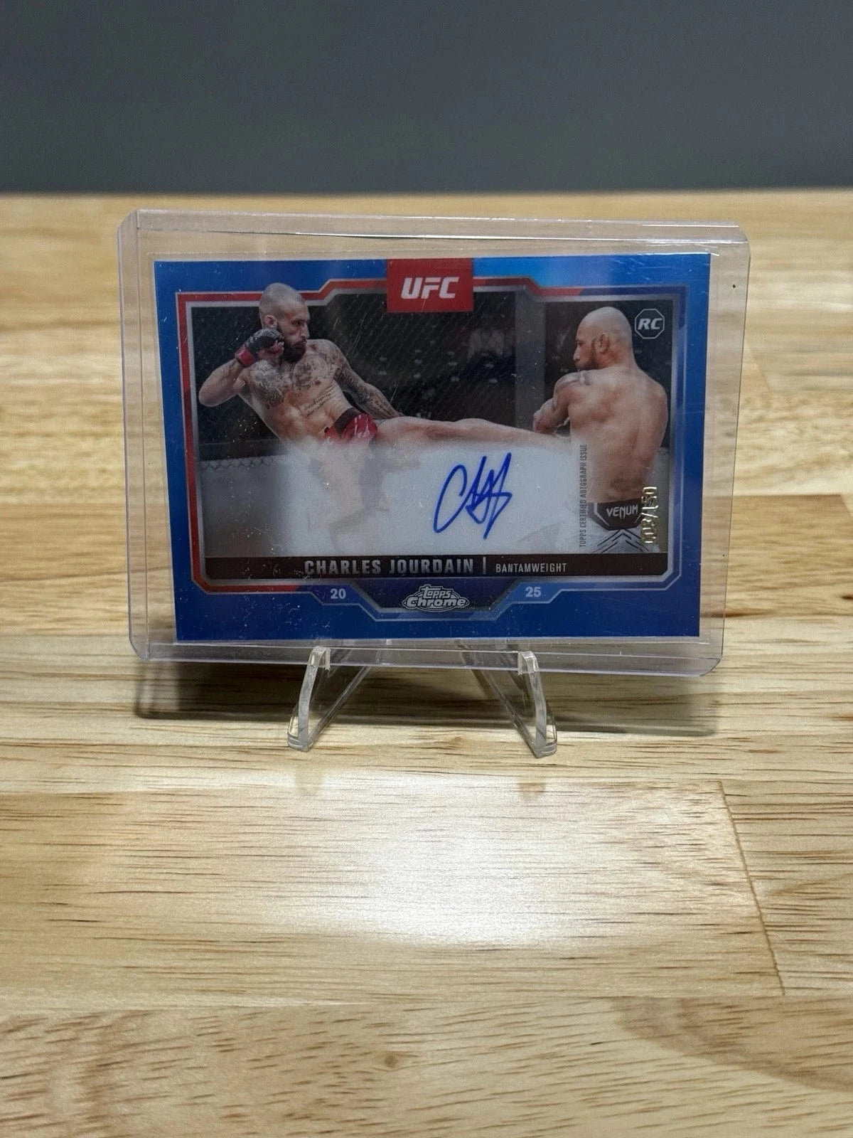 Tour Quality Golf's Shop 2025 Topps Chrome UFC Card Charles Jourdain Blue Refractor Rookie Auto /150