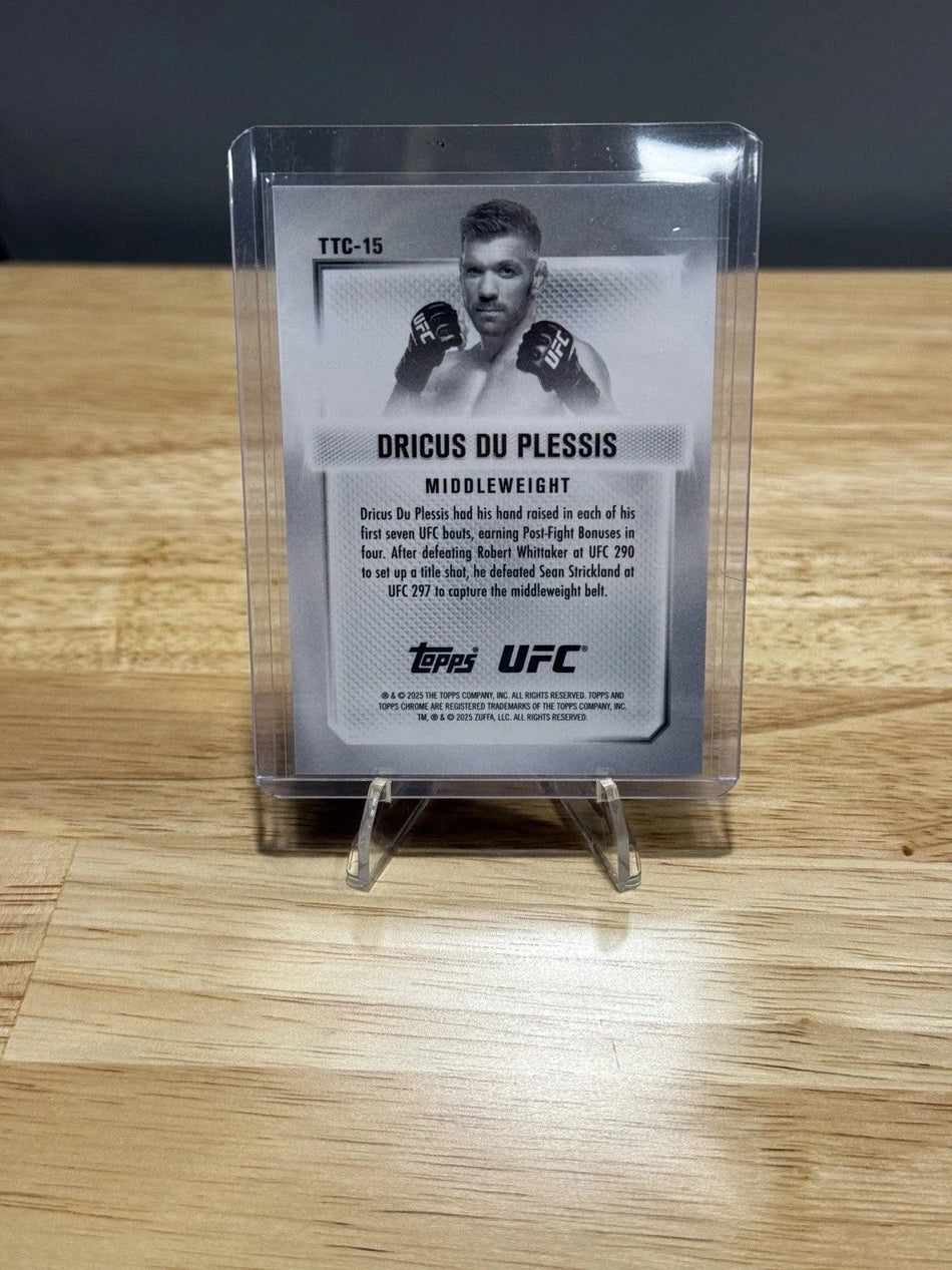 Tour Quality Golf's Shop 2025 Topps Chrome UFC Card Dricus Du Plesis/8 Top Of The Class Black Gold TQG TQG