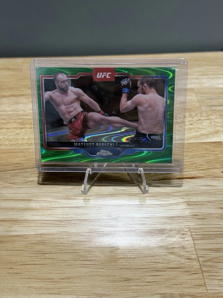 Tour Quality Golf's Shop 2025 Topps Chrome UFC Mateusz Rebecki Green Refractor /125