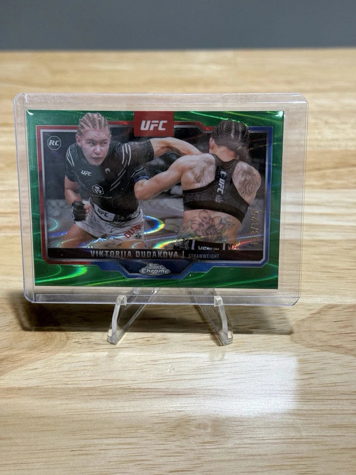 Tour Quality Golf's Shop 2025 Topps Chrome UFC Viktoriia Dudakova Rookie Green Lava Refractor /125