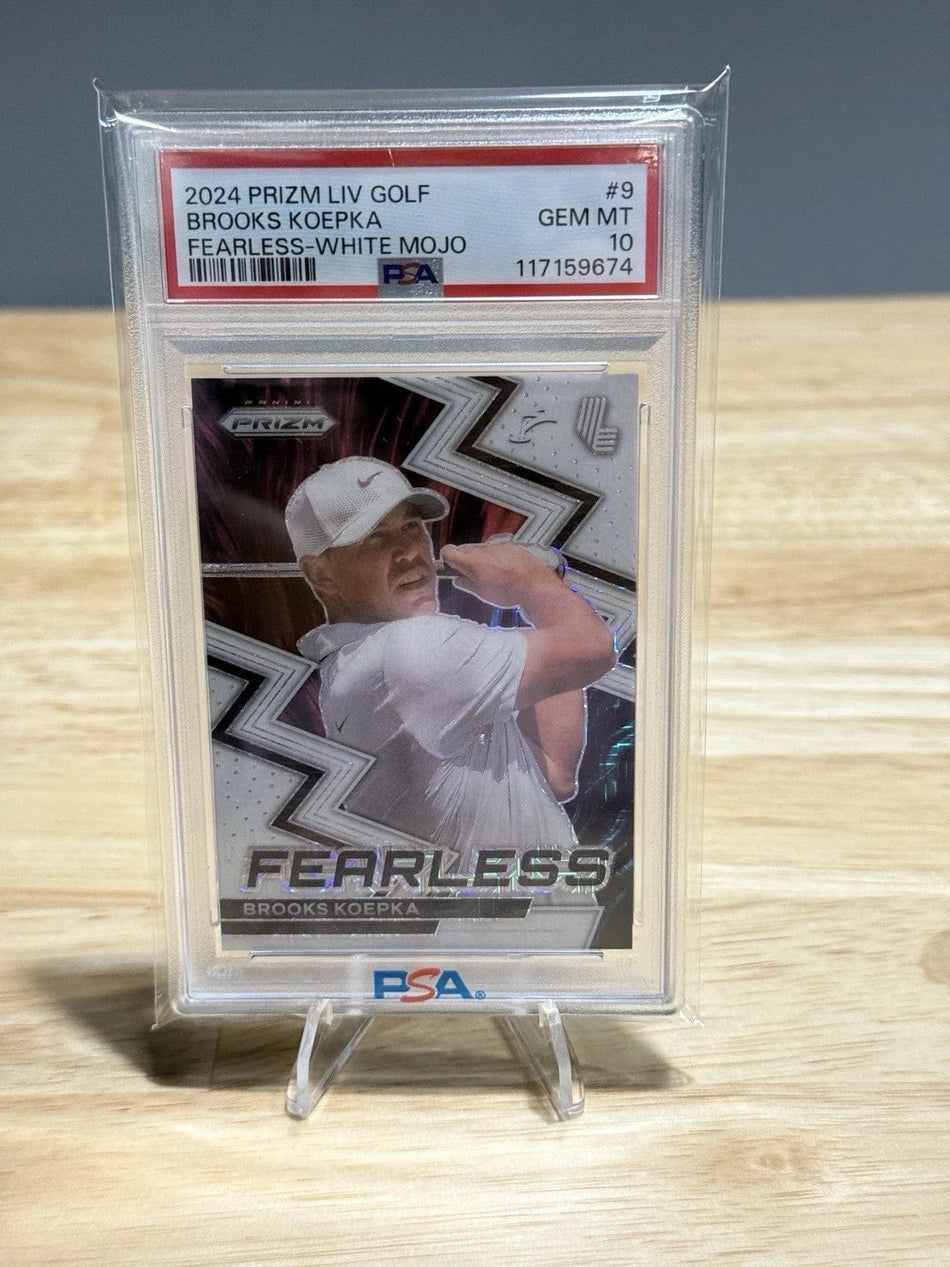 Tour Quality Golf's Shop Brooks Koepka 2024 Prizm LIV Golf White Mojo 34/36 Fearless Panini Prizm PSA 10