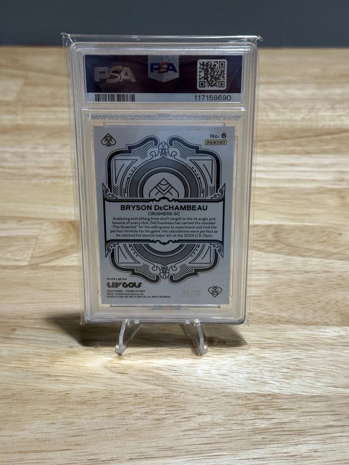 Tour Quality Golf's Shop Bryson DeChambeau 2024 Panini Prizm LIV Golf Aces 6 White Mojo /36 Psa 9