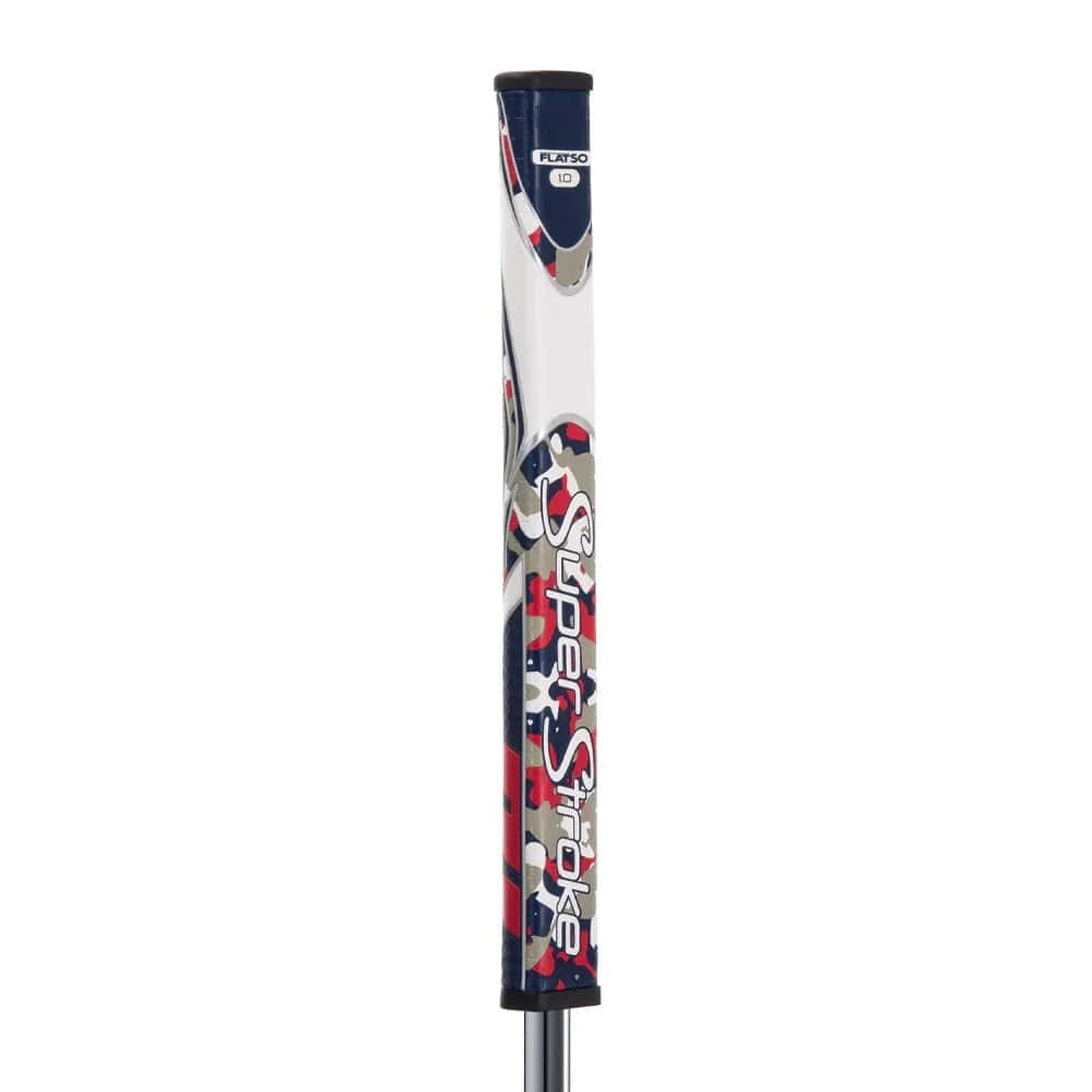 Tour Quality Golf's Shop Camo Red/White/Blue Super Stroke Zenergy FLATSO 1.0 Putter Grip (Camo Red/White/Blue)