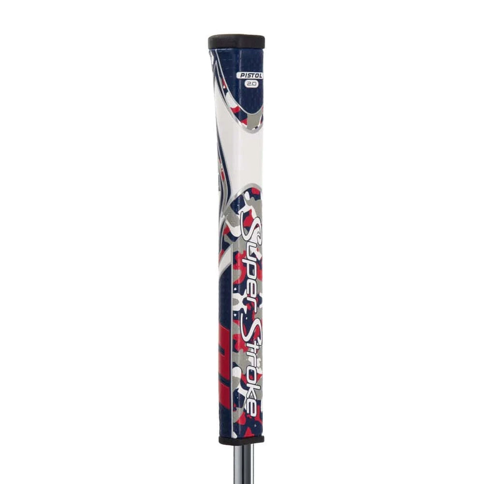 Tour Quality Golf's Shop Camo Red/White/Blue Super Stroke Zenergy Pistol GT 2.0 Putter Grip (Camo Red/White/Blue)
