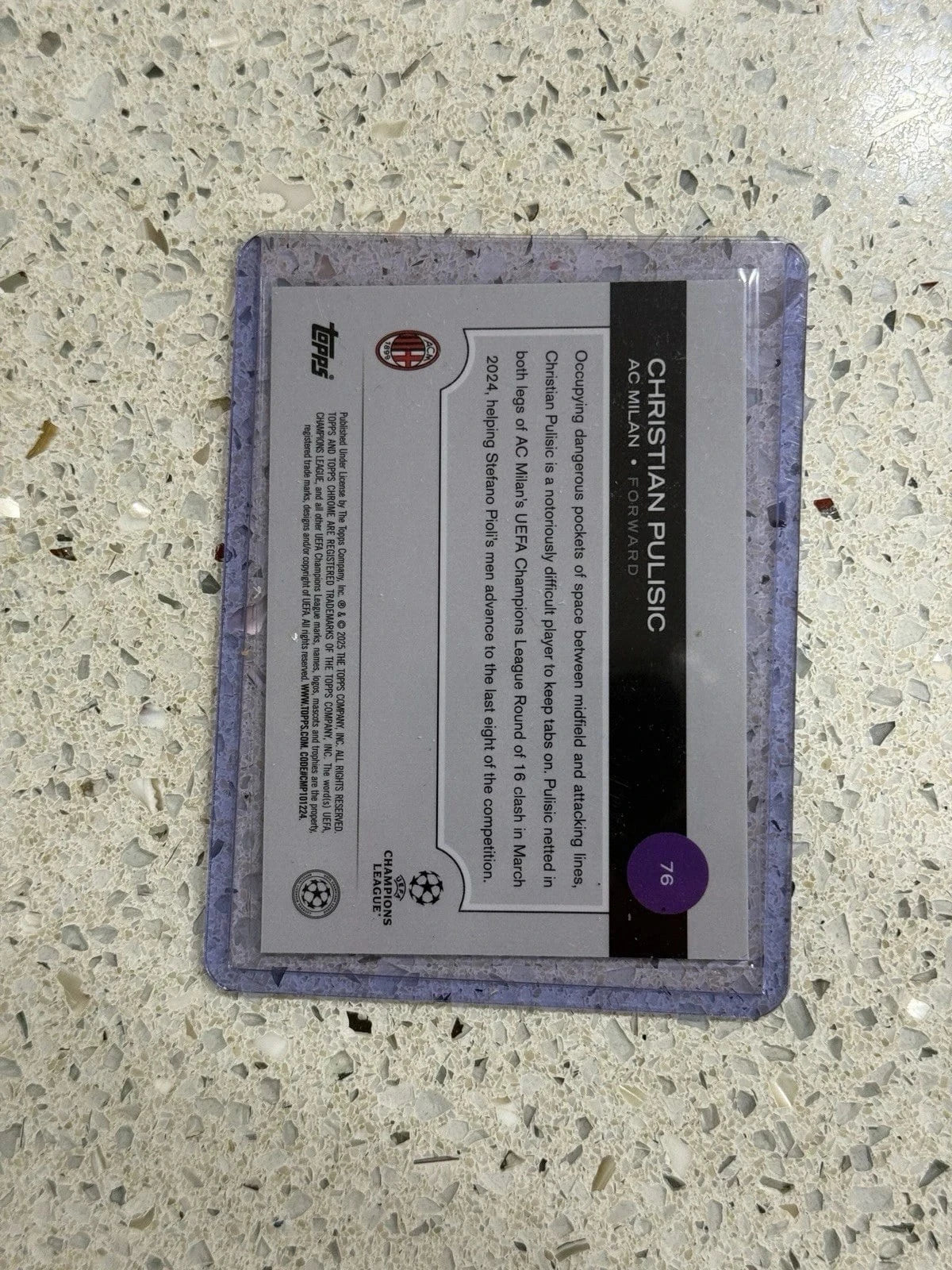 Tour Quality Golf's Shop Christian Pulisic /250 AC Milan Pink Lava 2024-25 Topps Chrome UCL #76