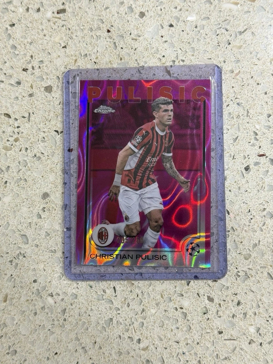 Tour Quality Golf's Shop Christian Pulisic /250 AC Milan Pink Lava 2024-25 Topps Chrome UCL #76