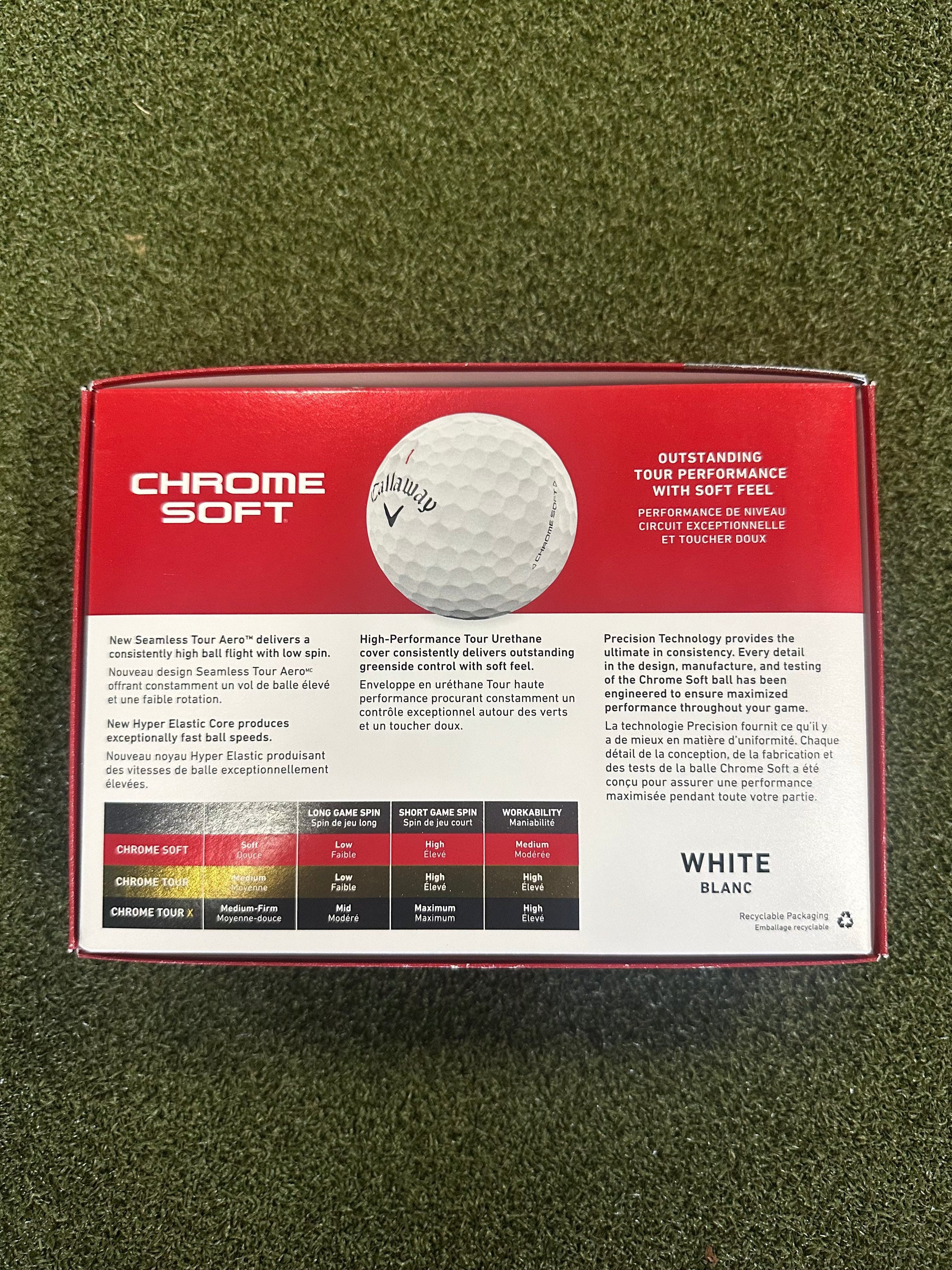 Callaway Golf Ball CALLAWAY CHROME SOFT WHITE 2024 GOLF BALLS