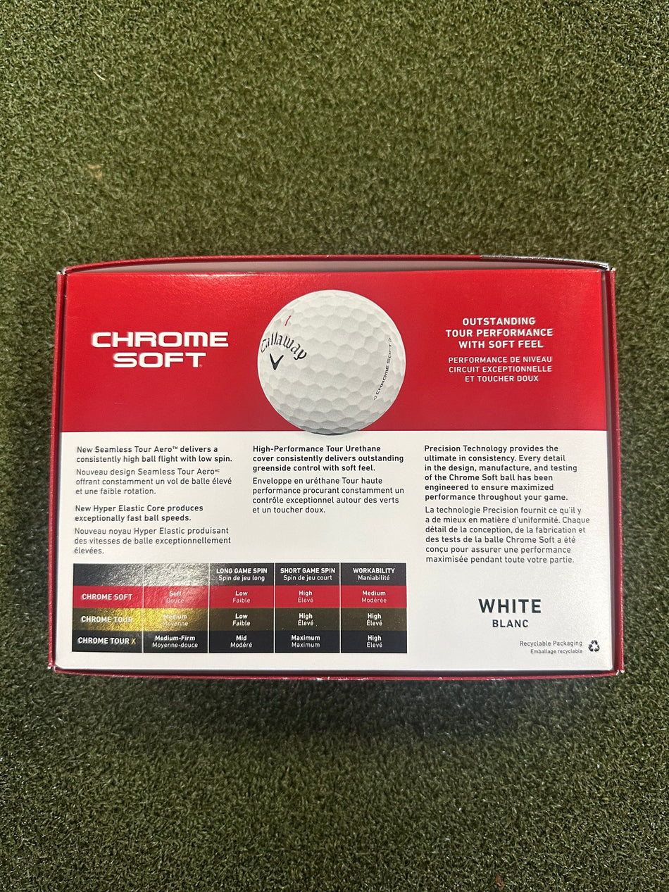 Callaway Golf Ball CALLAWAY CHROME SOFT WHITE 2024 GOLF BALLS