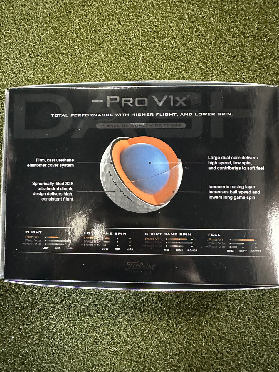 Titleist Golf Ball TITLEIST PRO V1x LEFT DASH WHITE GOLF BALLS