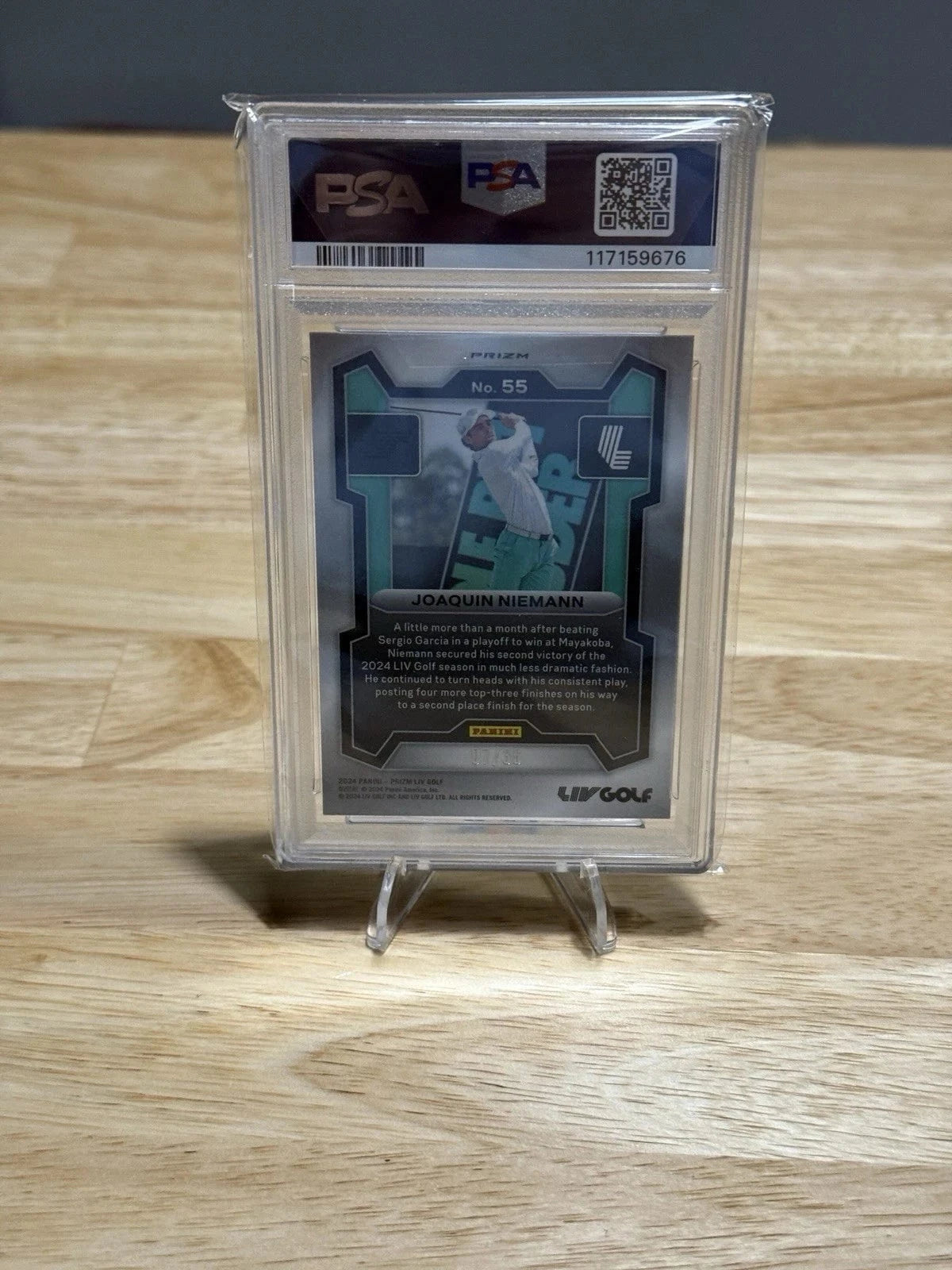 Tour Quality Golf's Shop Joaquin Niemann Prizm LIV Golf White Mojo 07/36 Rookie Card Torque GC PSA 9