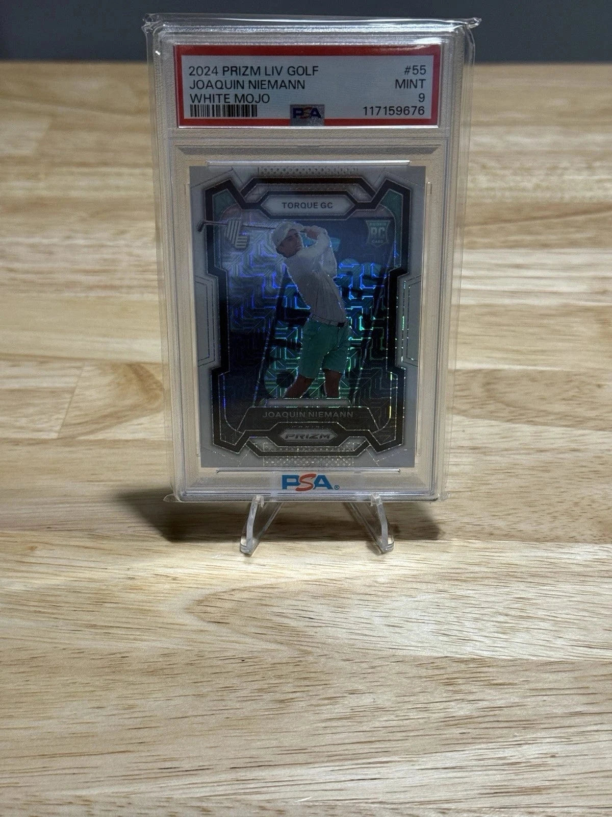 Tour Quality Golf's Shop Joaquin Niemann Prizm LIV Golf White Mojo 07/36 Rookie Card Torque GC PSA 9