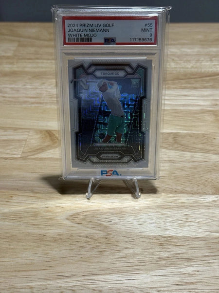 Tour Quality Golf's Shop Joaquin Niemann Prizm LIV Golf White Mojo 07/36 Rookie Card Torque GC PSA 9