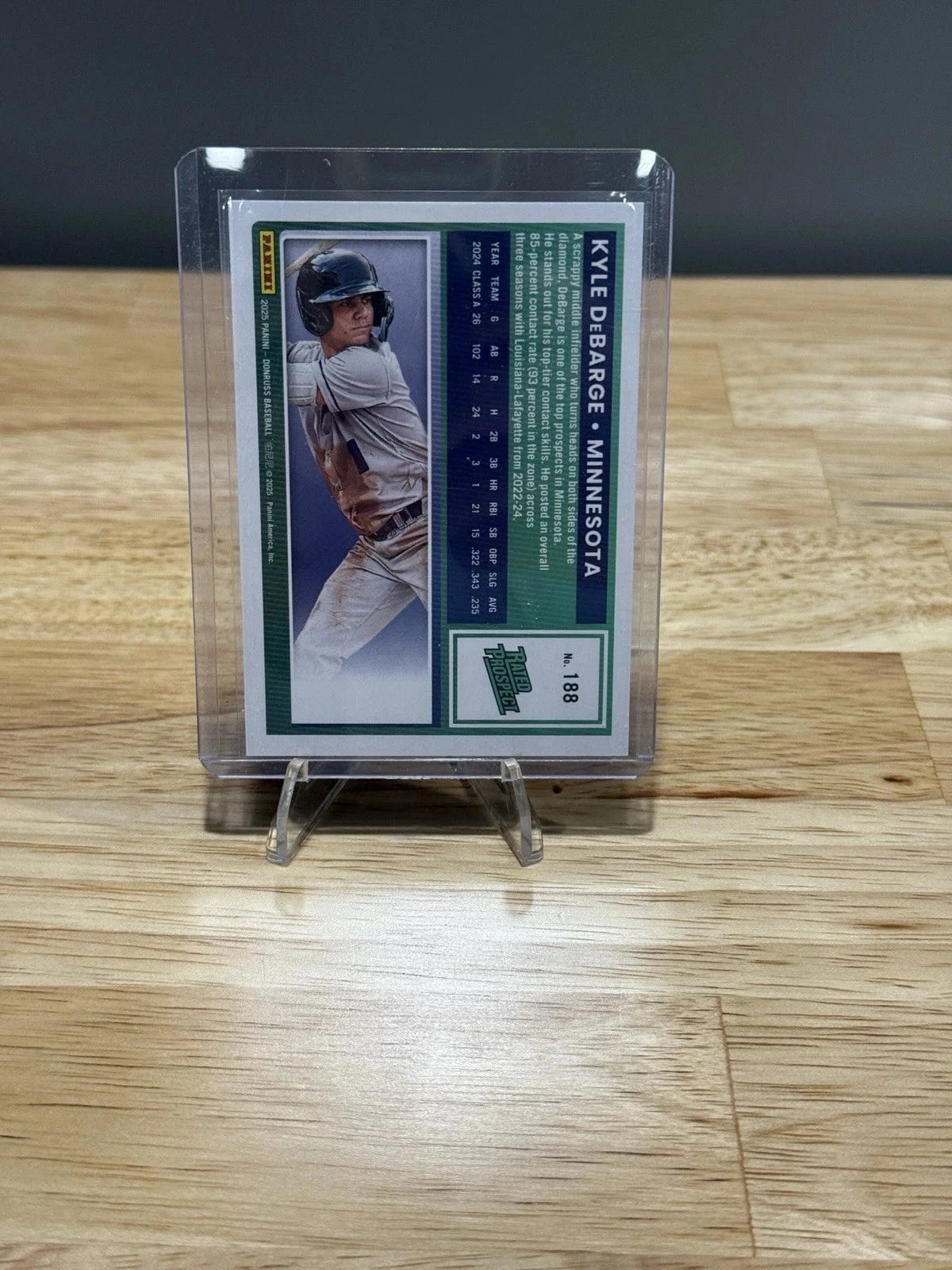 Tour Quality Golf's Shop Kyle DeBarge 2025 Panini Donruss Orange Laser 188 Rated Prospect /299