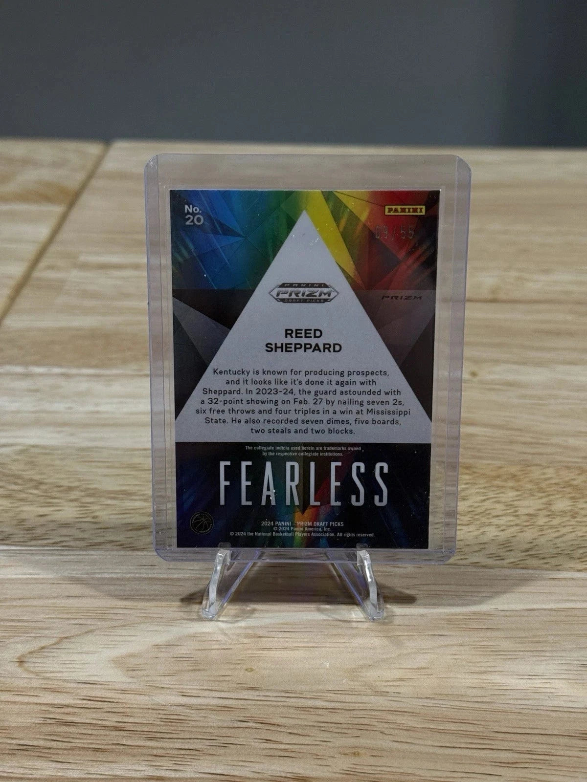 Tour Quality Golf's Shop Reed Sheppard 2024 Panini Prizm Draft Picks Rookie Fearless /55