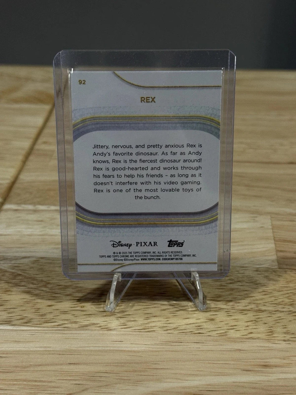 Tour Quality Golf's Shop Rex 2025 Topps Chrome Disney 92 Yellow Gold Mini Diamonds Toy Story