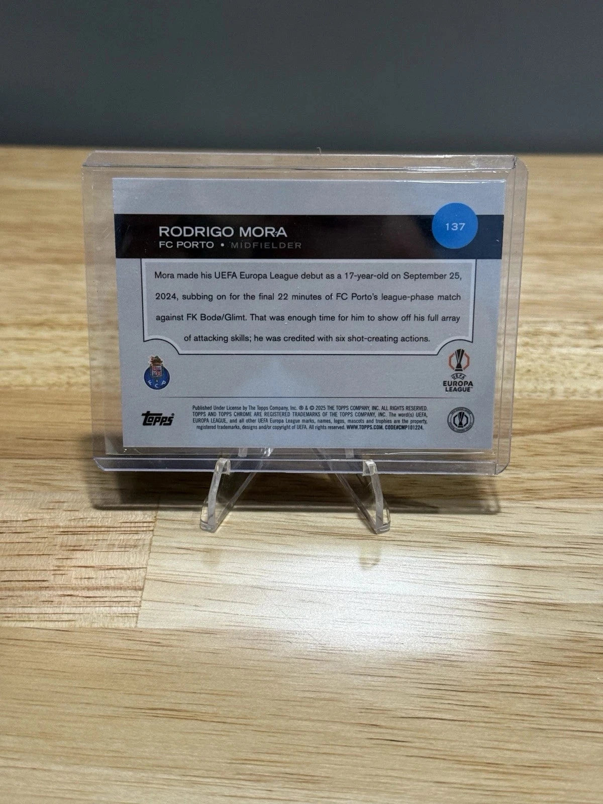 Tour Quality Golf's Shop Rodrigo Mora 2024-25 Topps Chrome Soccer UEFA Pink Lava Refractor /250 RC 137